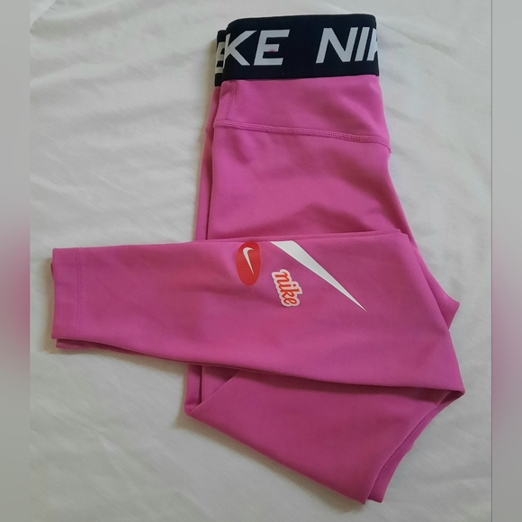 Nike Pants - NIKE ONE Pink Midrise Full Length Tights Size XS